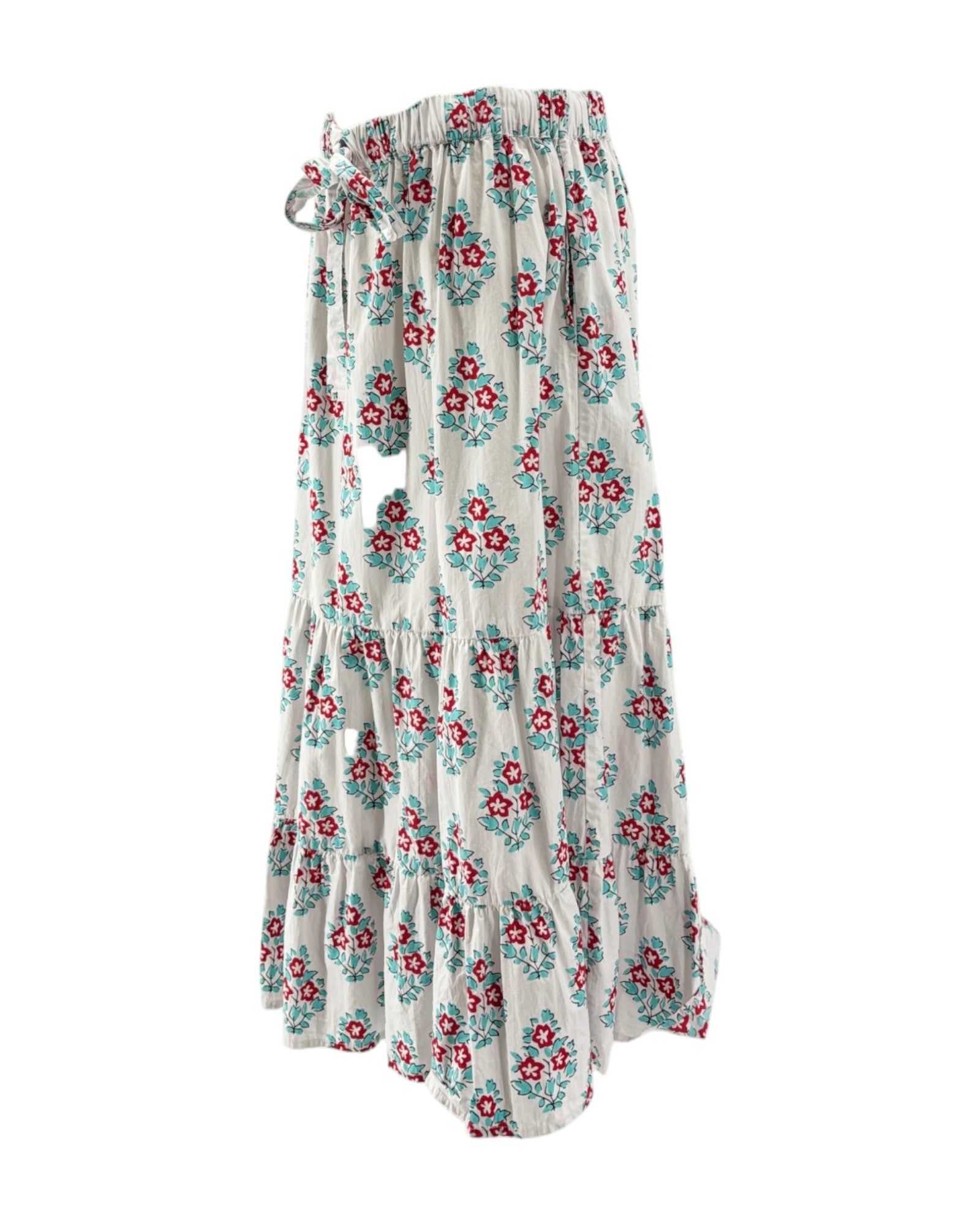 Floral patterned skirt on a white background
