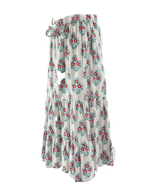 Floral patterned skirt on a white background