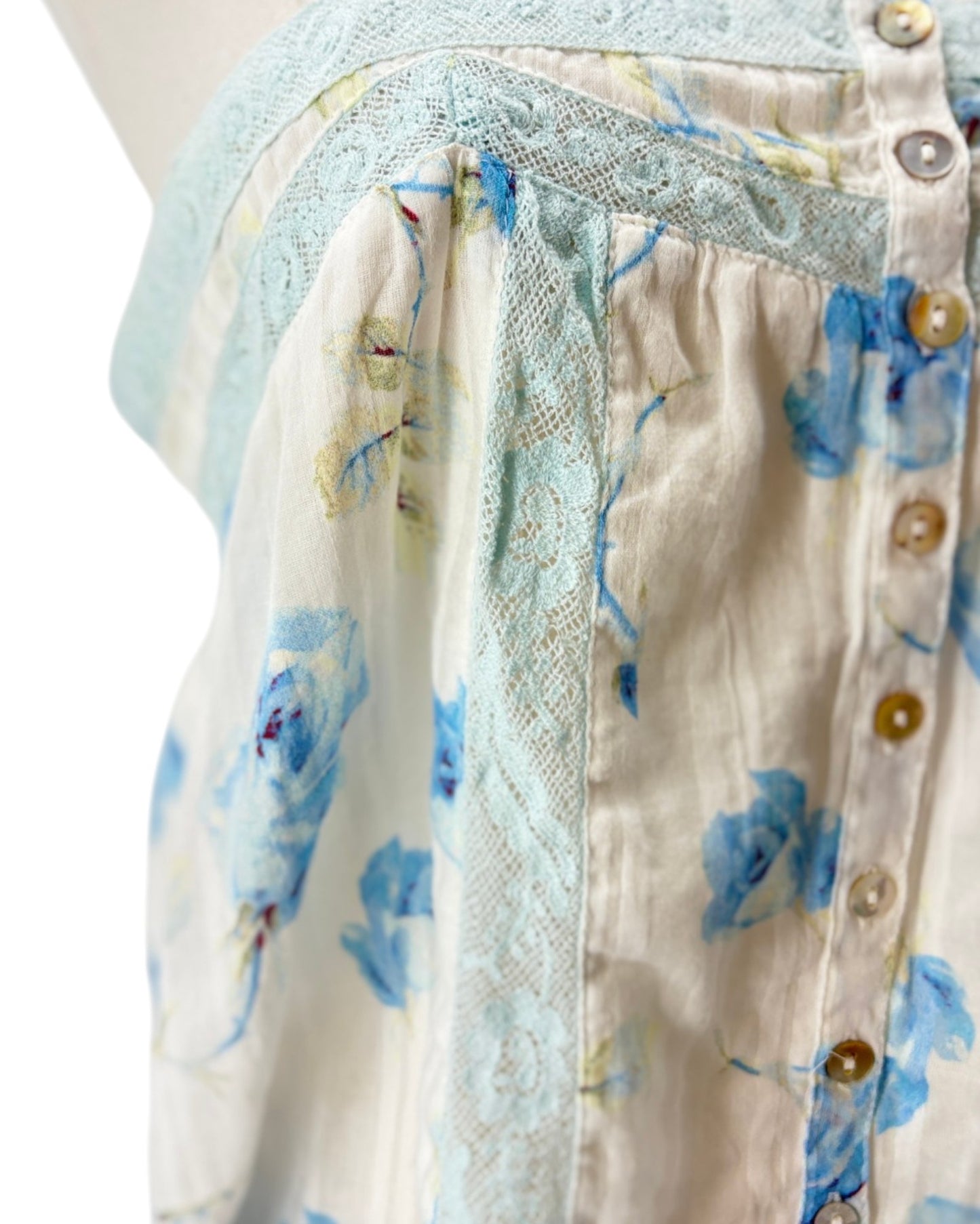 Loveshackfancy floral Tank top on a mannequin with a white background