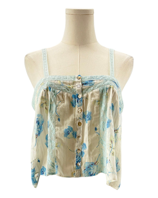 Loveshackfancy floral Tank top on a mannequin with a white background