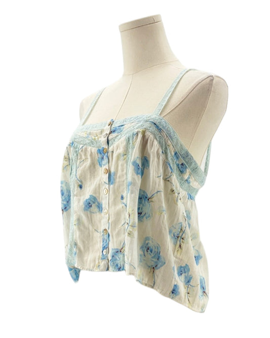 Loveshackfancy floral Tank top on a mannequin with a white background