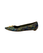 Side view of a flat shoe on a white background