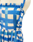 Marie Oliver blue and white checkered maxi dress