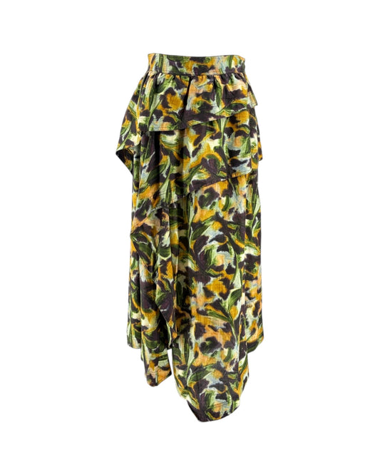 Abstract patterned skirt on a white background