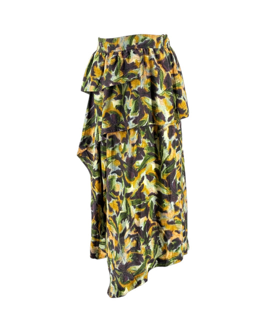 Floral patterned skirt on a white background