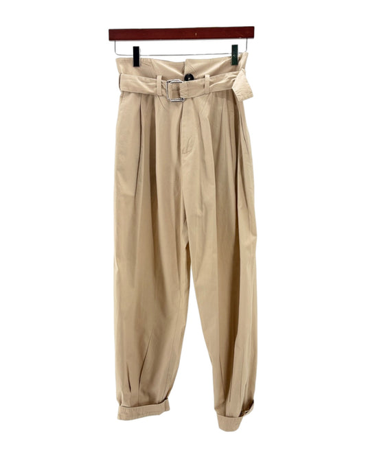 Tan trouser pants with belt