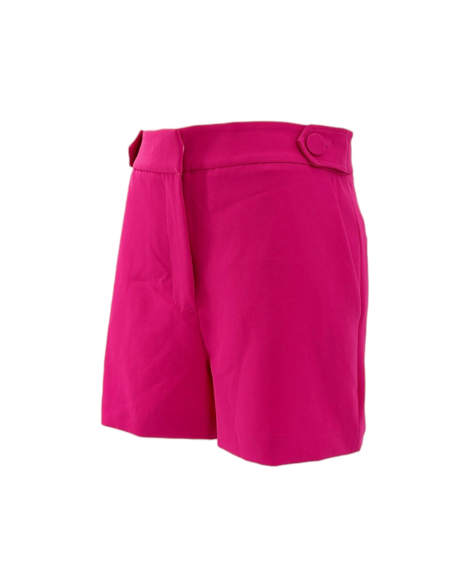 Bright pink shorts on a white background