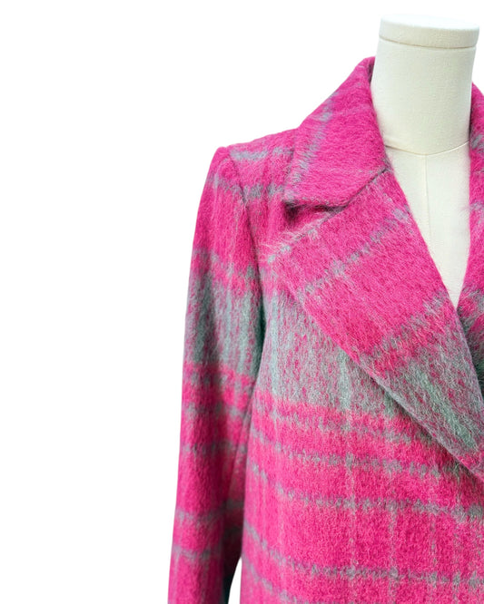 Milly Renne Plaid Wool Coat