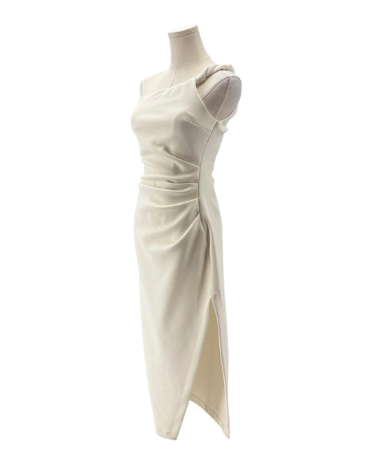 White dress on a mannequin against a white background