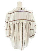 Munthe white blouse with metallic stripes 