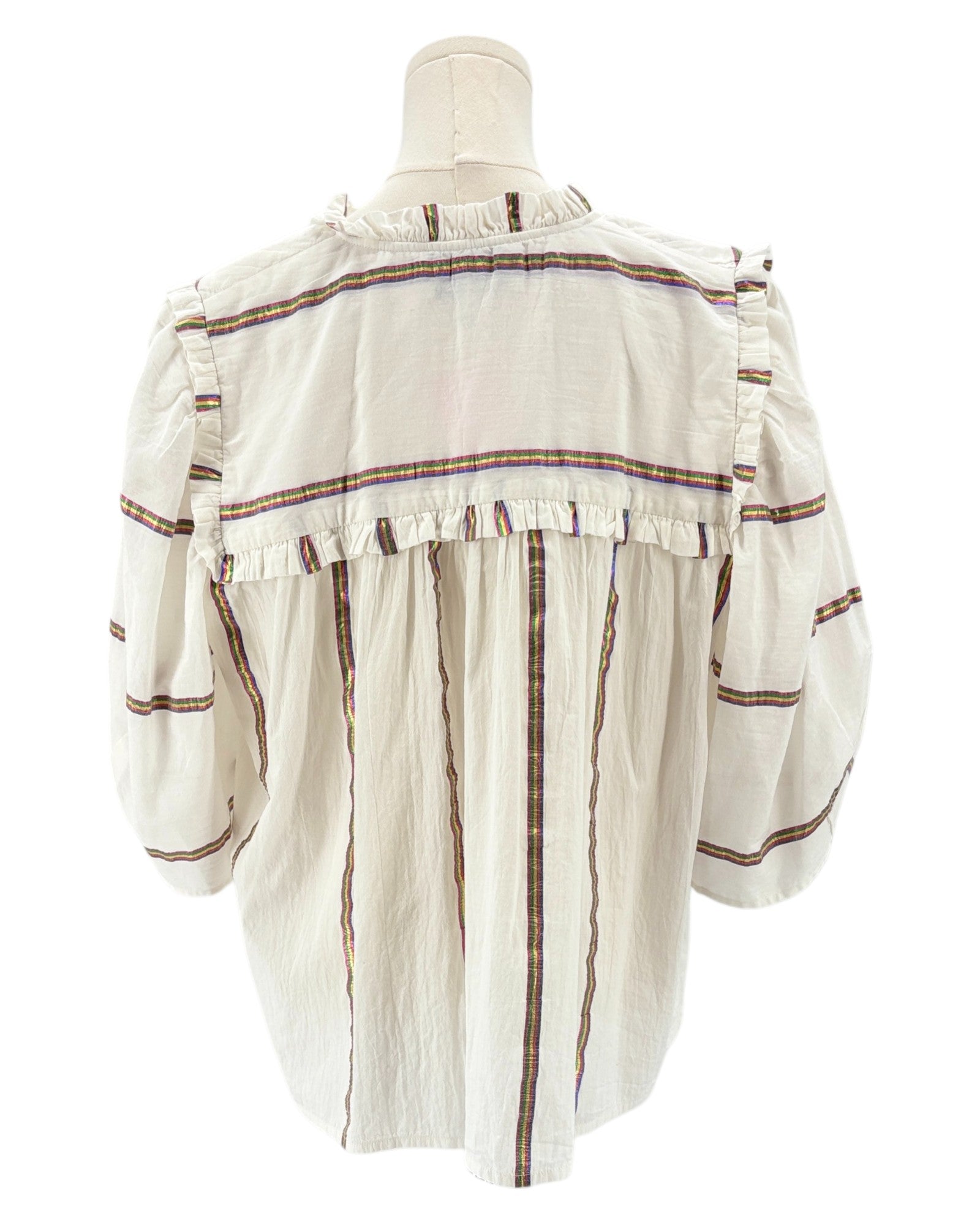 Munthe white blouse with metallic stripes 