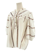 Munthe white blouse with metallic stripes 