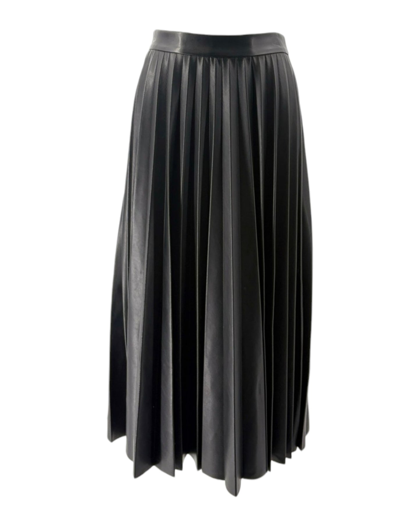 Black pleated skirt on a white background