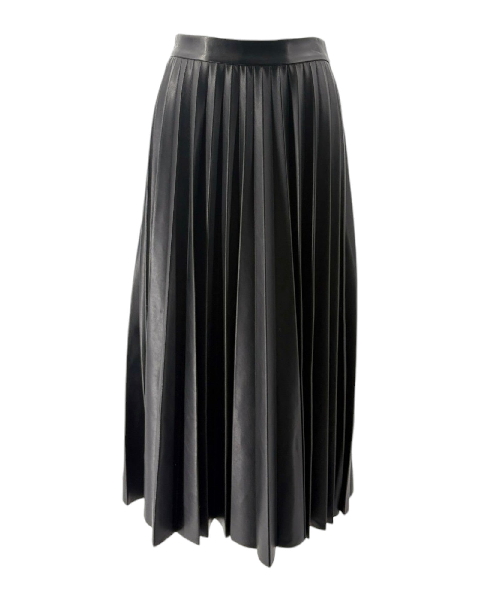 Black pleated skirt on a white background