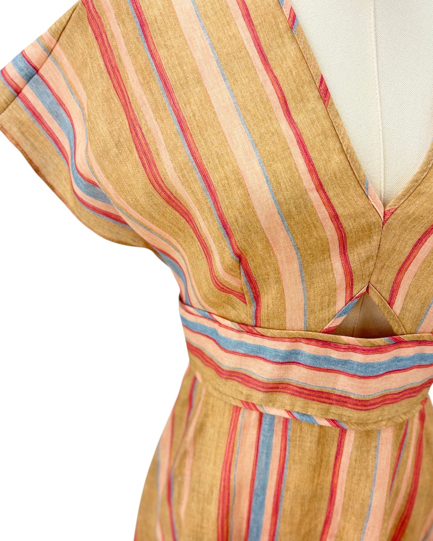 Pearl by Lela Rose linen striped dress