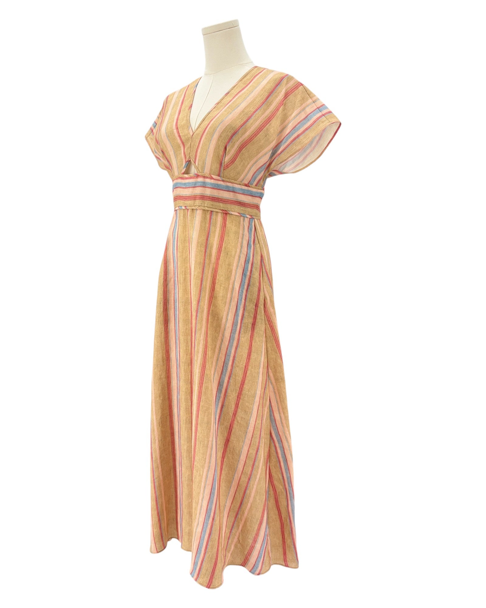 Pearl by Lela Rose linen striped dress