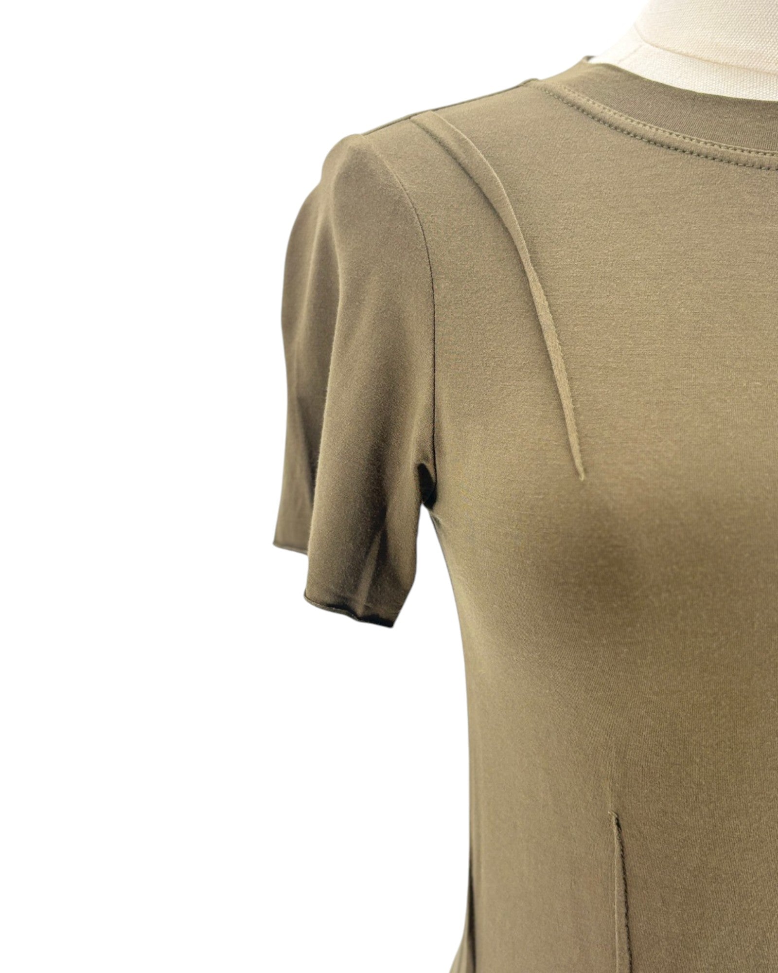 Khaki t-shirt on a white background