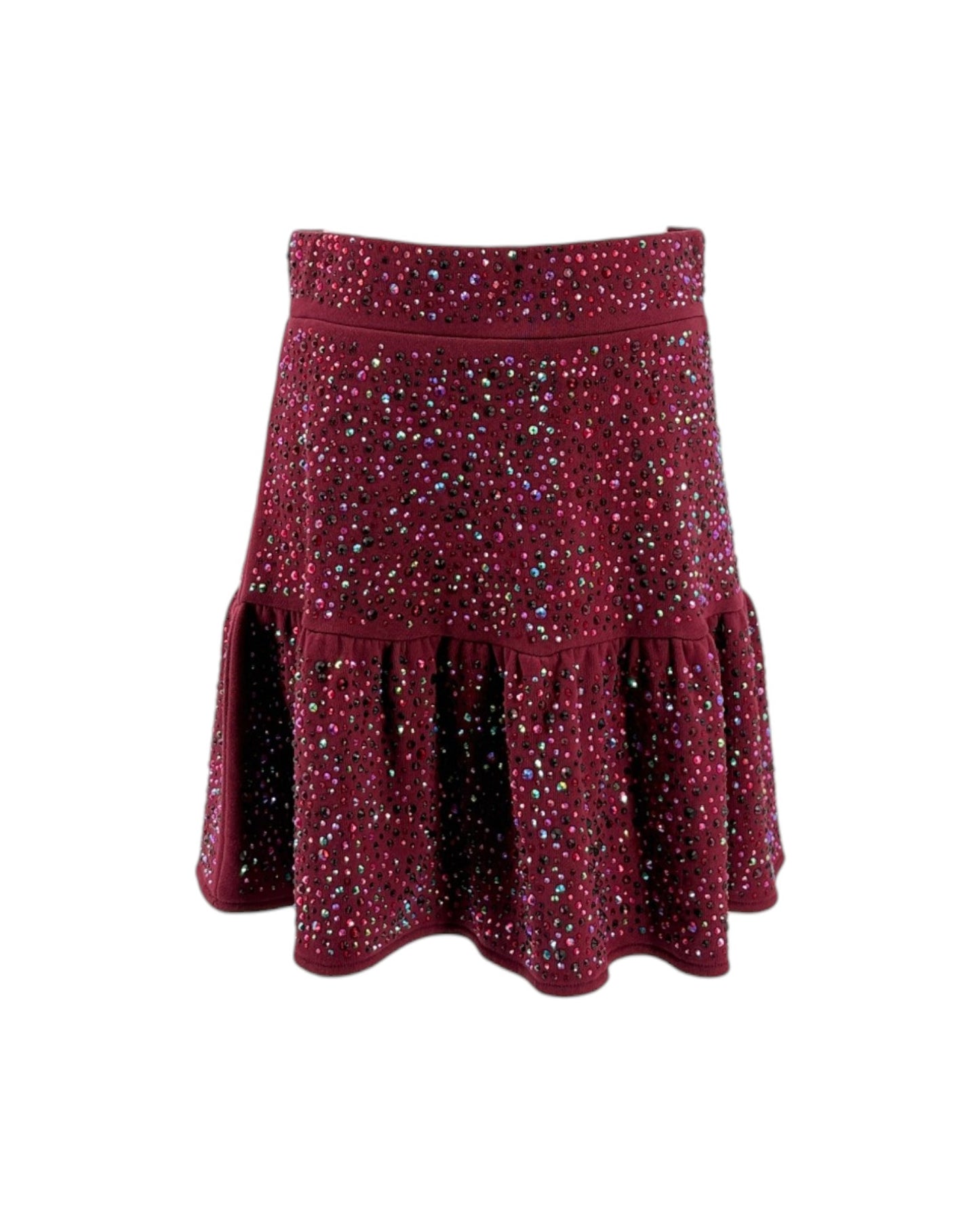 Red glittery skirt on a white background