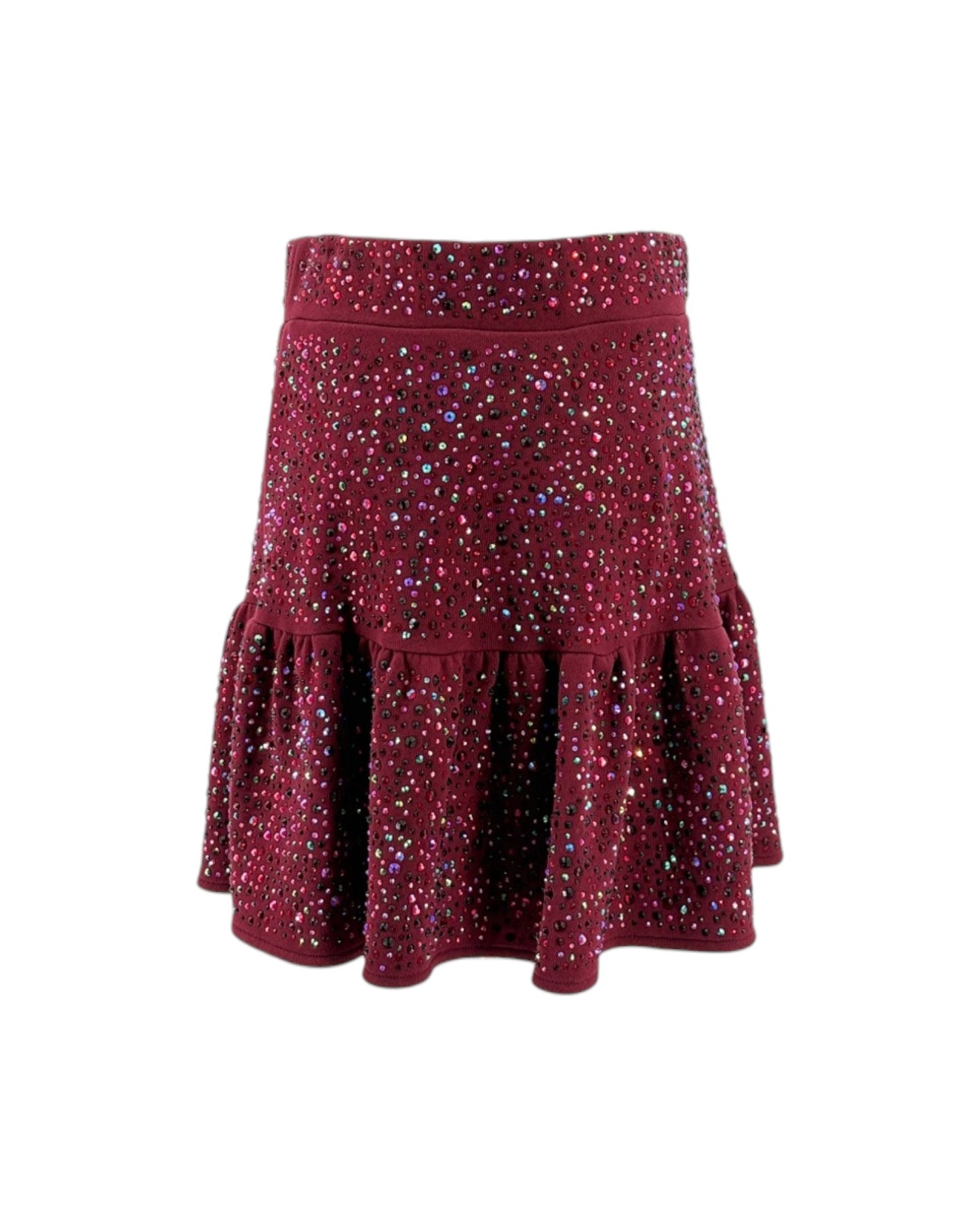 Red glittery skirt on a white background