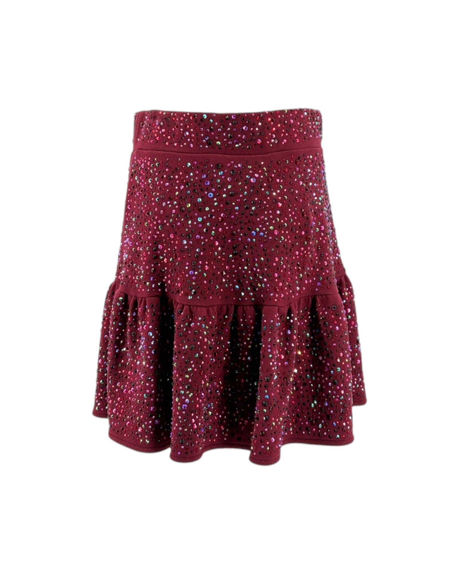 Red glittery skirt on a white background