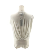 White sleeveless bodysuit on a mannequin against a white background