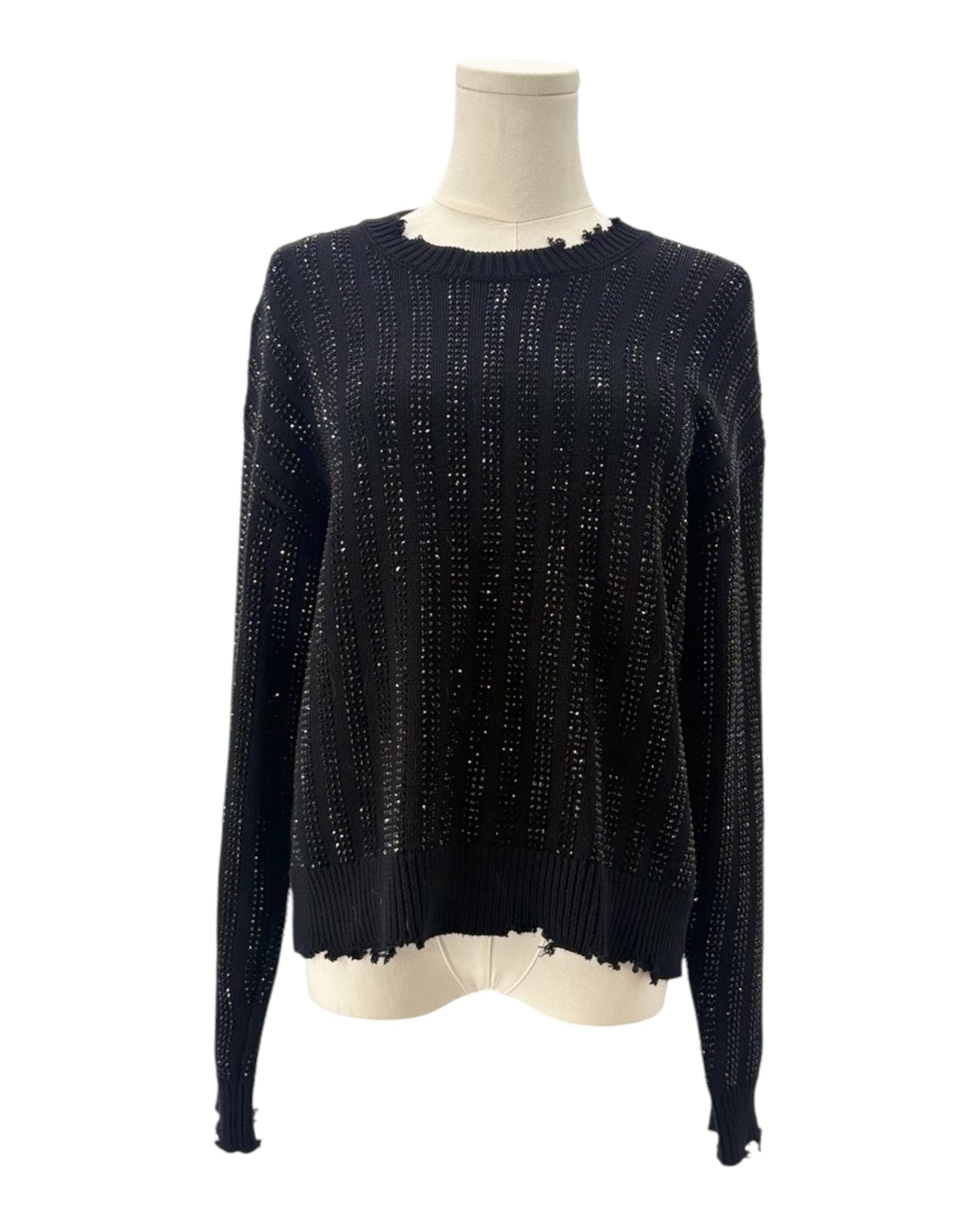 Embellished Sweater on a mannequin on white background