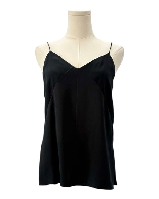 Black spaghetti strap top on a mannequin against a white background