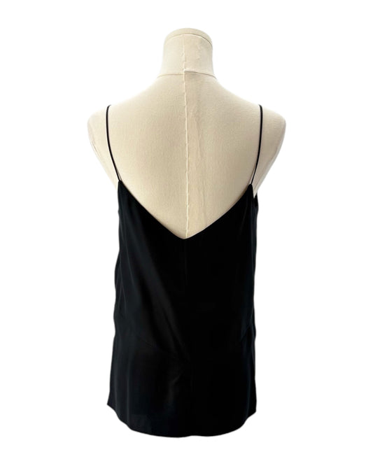 Black tank top on a mannequin with a white background