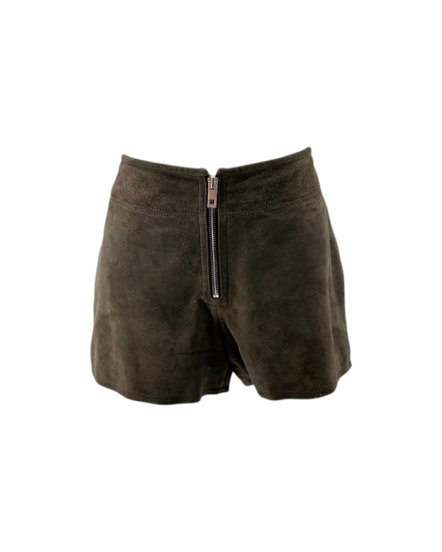 Suede shorts and white background