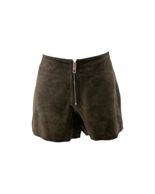 Suede shorts and white background