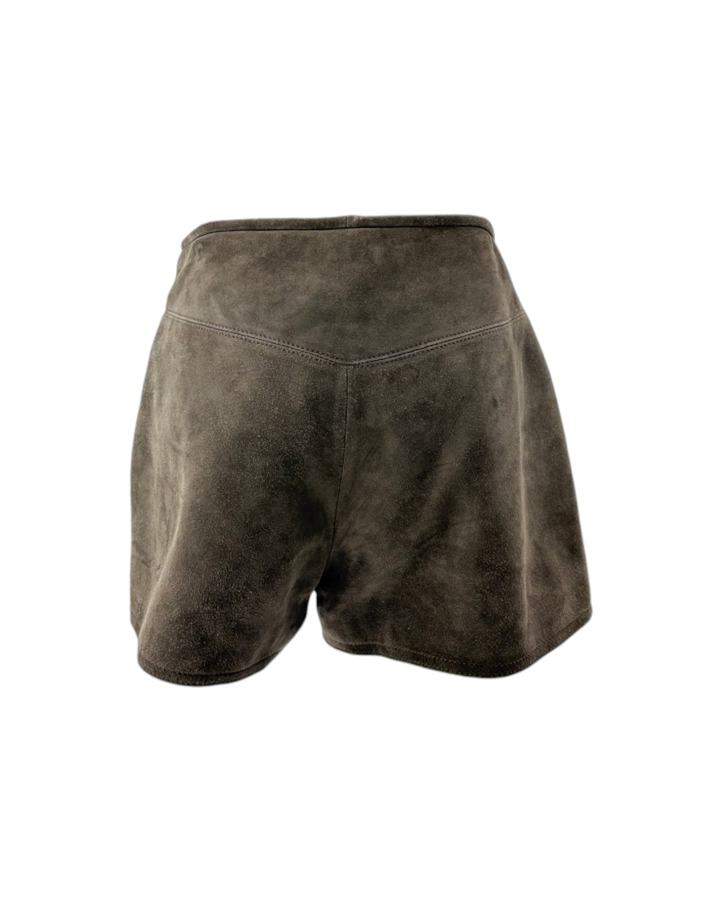 Suede shorts and white background