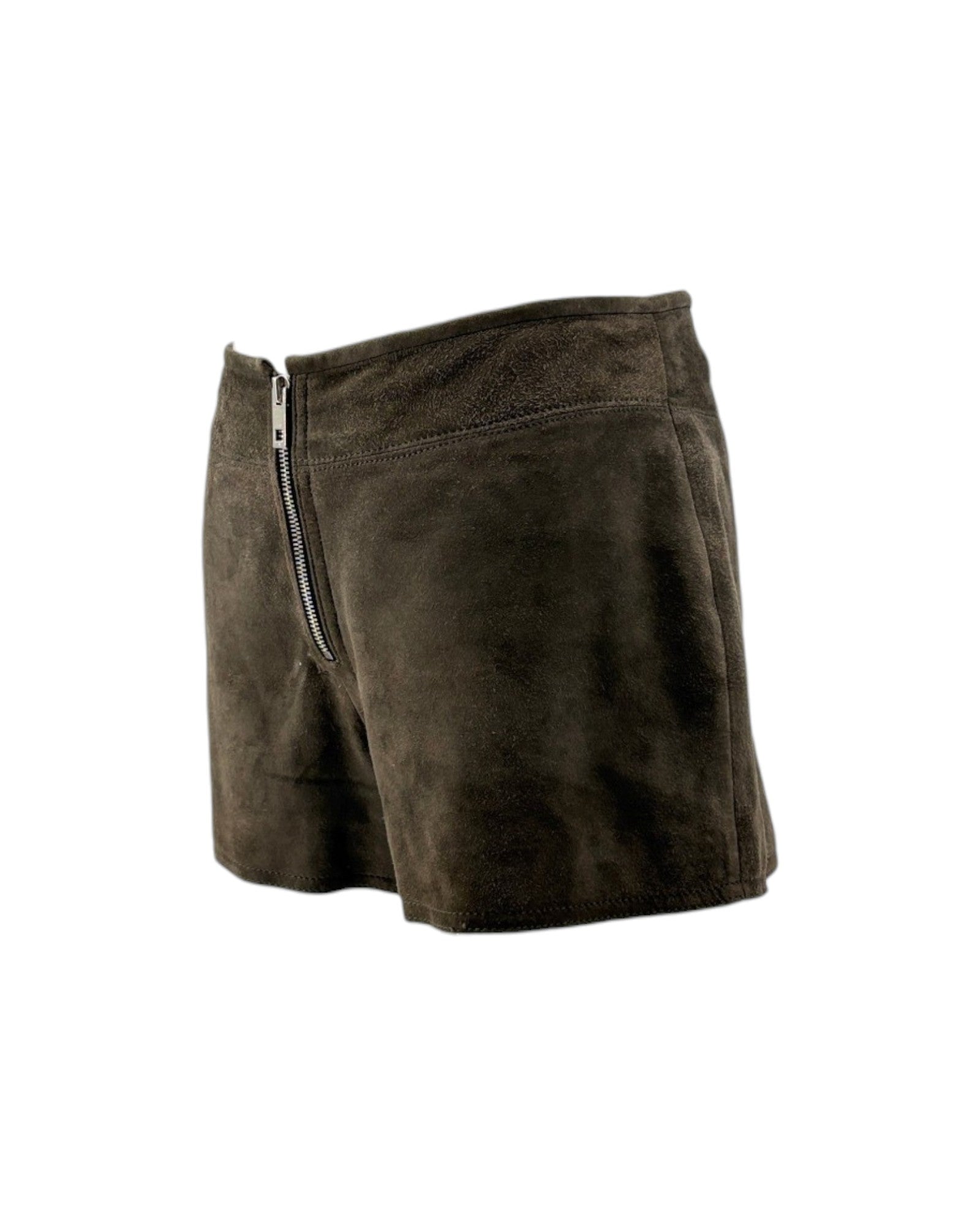 Suede shorts and white background
