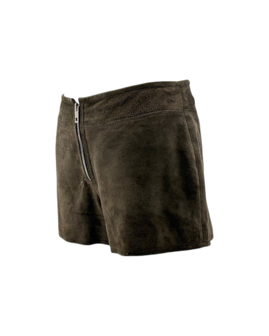 Suede shorts and white background