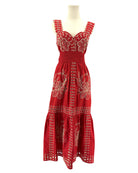 Rails Red dress with white floral patterns 