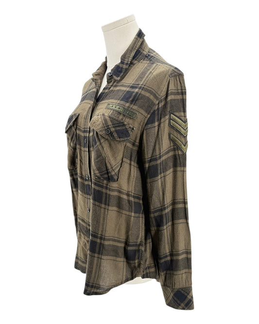Plaid shirt on a mannequin with a white background