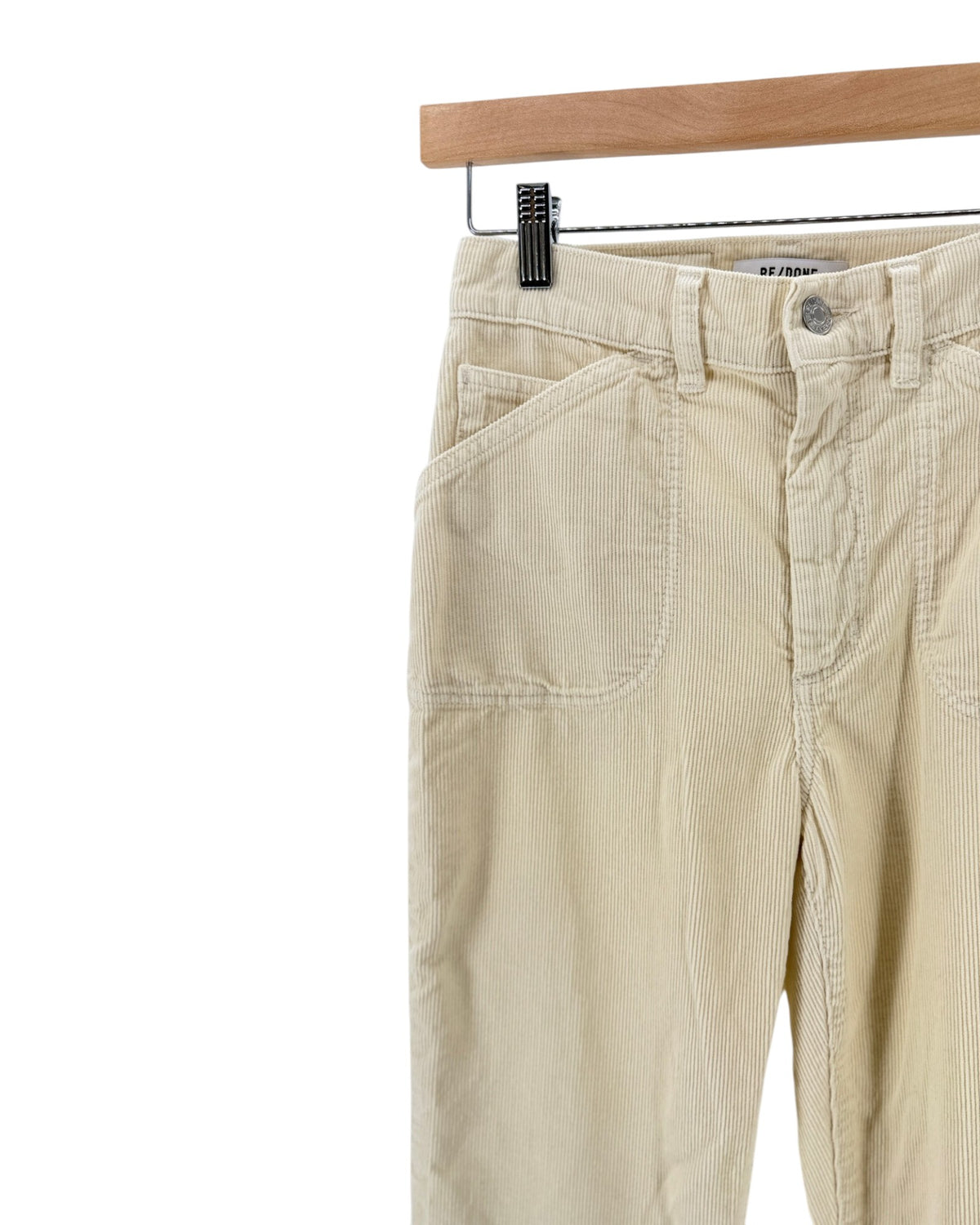 Beige Corduroy Pants on a white background