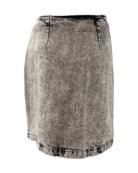 Gray denim skirt on a white background
