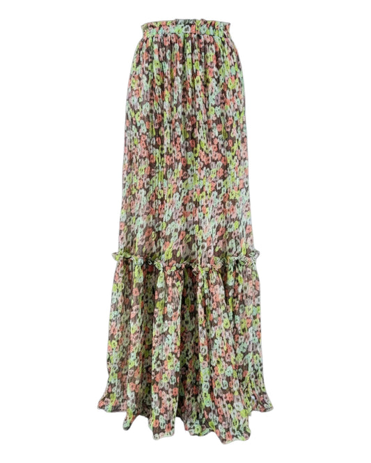Floral patterned skirt on a white background