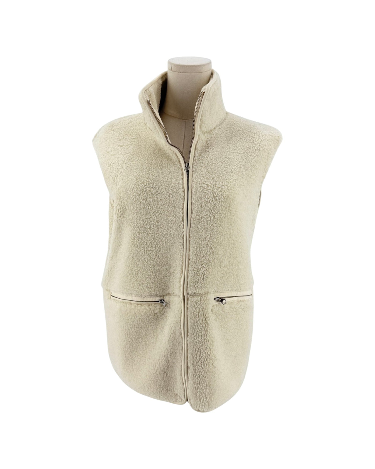 Beige vest on a white background
