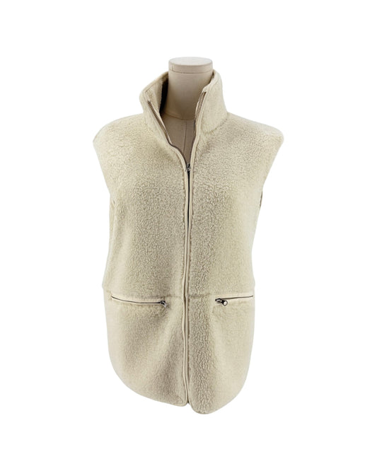Beige vest on a white background