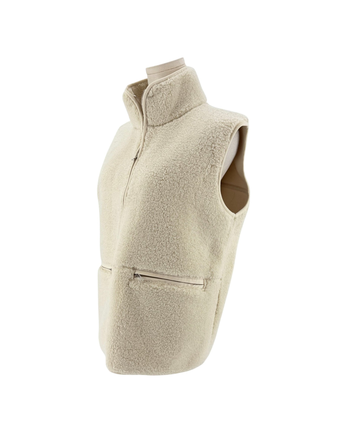 Beige vest on a white background
