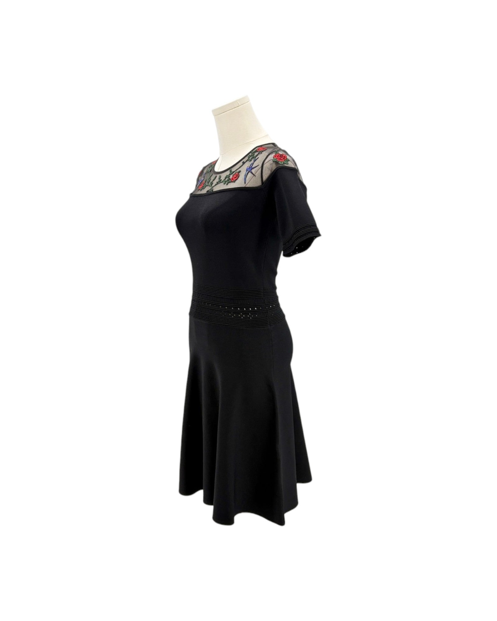 black mini dress on a white background