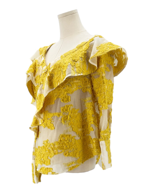 Self Portrait Floral Print Asymmetrical Blouse