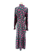 Sheridan French green dress with pink floral pattern
