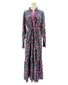 Sheridan French green dress with pink floral pattern