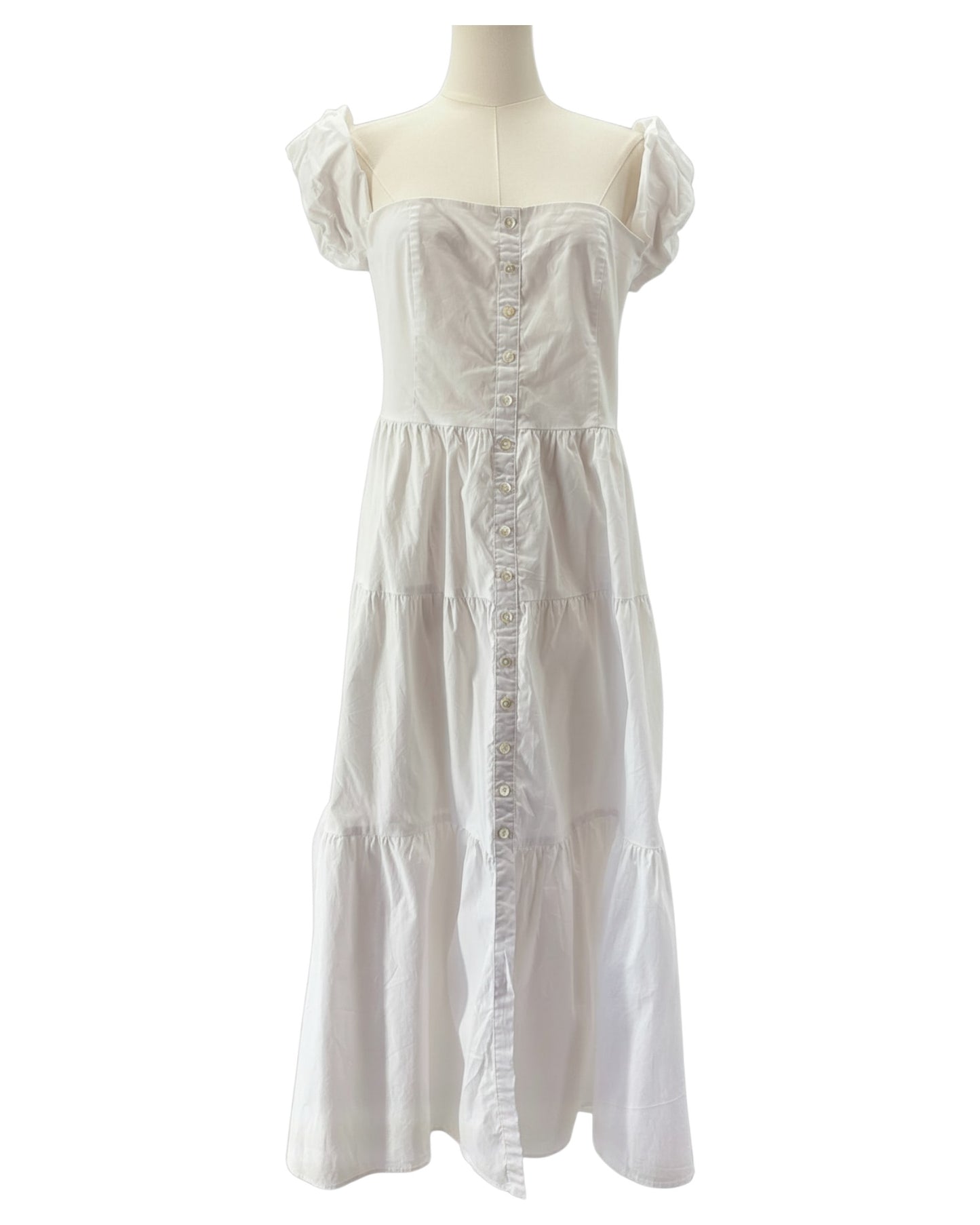 Staud white maxi dress 