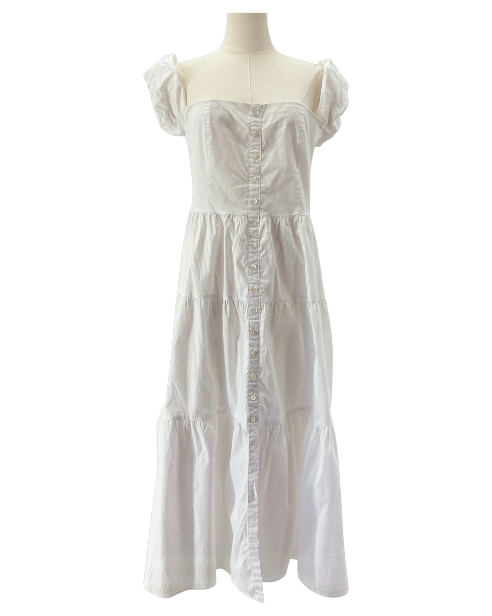 Staud white maxi dress 