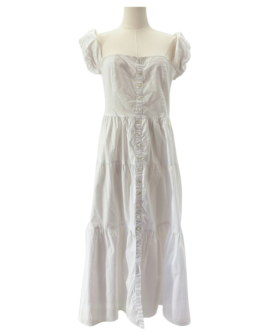 Staud white maxi dress 