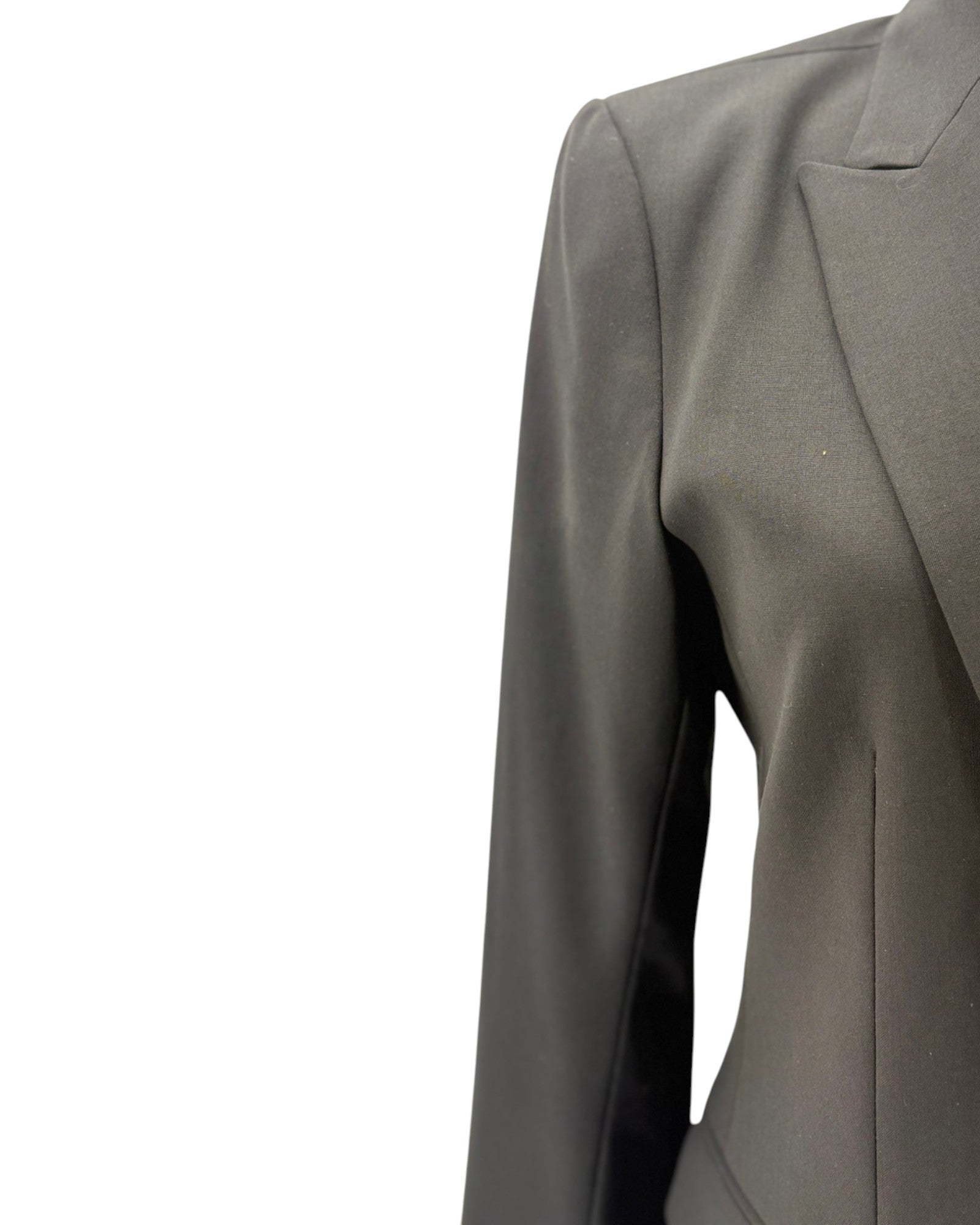 Black suit jacket on a white background