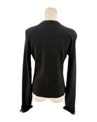 Black long sleeve jacket on mannequin on white background